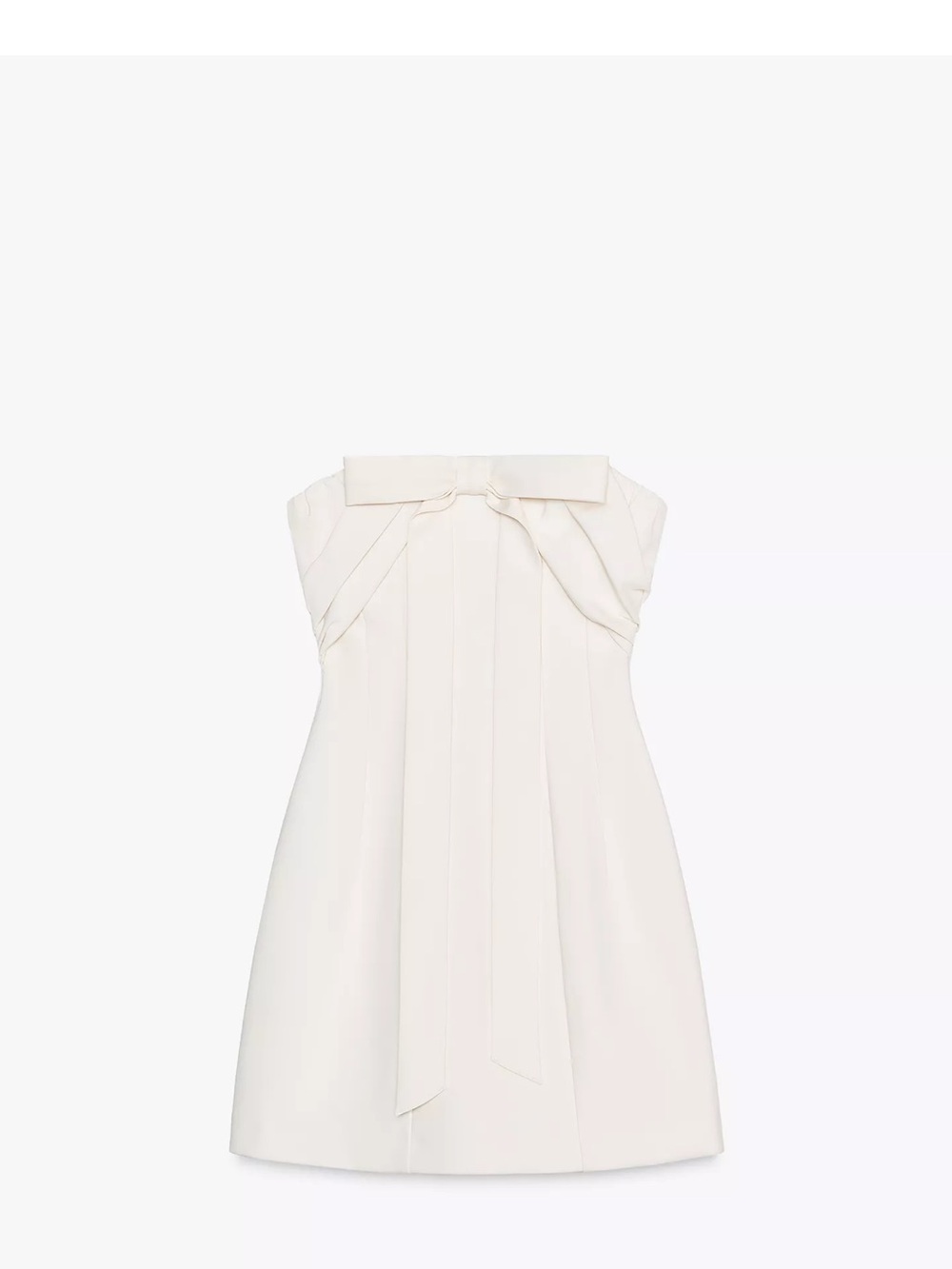 Zara Cream Strapless Bow-Accent Maxi Dress